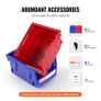 Plastic Storage Bin (5-Inch x 4-Inch x 3-Inch),Hanging Stackable Storage Organizer Bin, Blue/Red, 24-Pack Image 5