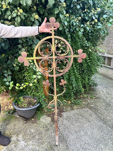 Pair of Victorian Iron Cross Finials Architectural Salvage