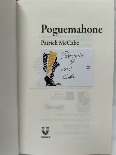 Signed Patrick McCabe Poguemahone 1st Ed 1st Print HC Rare Book VG Condition