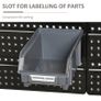 Wall Mounted Storage Bin Rack Tool Organizer with 30 Bins, Pegboard for Garage Workshops Red Image 6