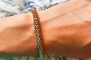 Rose gold beaded stretchy bracelet