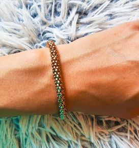 Rose gold beaded stretchy bracelet