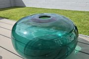 Extra Large Bulbous Green Glass Vase