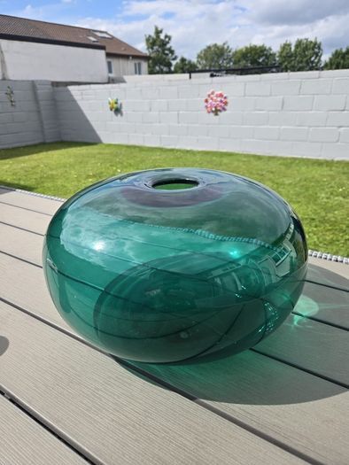 Extra Large Bulbous Green Glass Vase