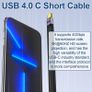 240W USB-C Short Cable, 40Gbps Data Transfer Cable, USB Type C to USB C Short Cable with 8K Display, OTG Function, Flexible Flat Design for iPad, MacBook, iPhone 15/16, Steam Deck, Galaxy - New Image 4