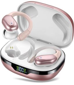 Wireless Earbuds, Bluetooth 5.3 Headphones Wireless Headphones, 60Hrs Playback Dual LED Display, Hifi Stereo HD Mic, In-Ear IP7 Waterproof Earphones with Earhooks, USB-C, for Sports (FREE POSTAGE)