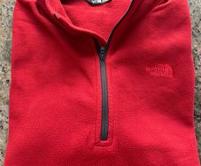 North Face Red Half Zip Fleece
