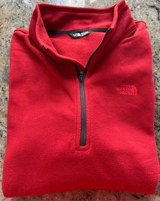 North Face Red Half Zip Fleece