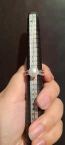 [Size 58] Perlaviva Genuine Freshwater Pearls in Rhodium-Plated 925 Silver Ring