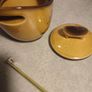 Vintage Japanese Pottery Tea Caddy Pot with Ship Design IN GOOD CONDITION. Image 8