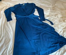Stunning H&M royal Blue wrap style dress with tie waist long sleeve