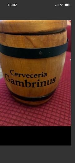 Vintage Cruzcampo Timber Barrel & Coasters Set