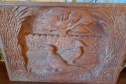 Vintage Carved Pheasants in Teak