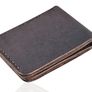 Unisex Genuine Leather Bifold Wallet Slim Vintage Brown Leather Wallet Image 3
