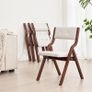 Set of 2 Wooden Folding Chairs with Cushions Portable Foldable Design Image 7
