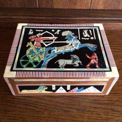 Vintage Eygptian Inlaid mother of Pearl Jewellery Box