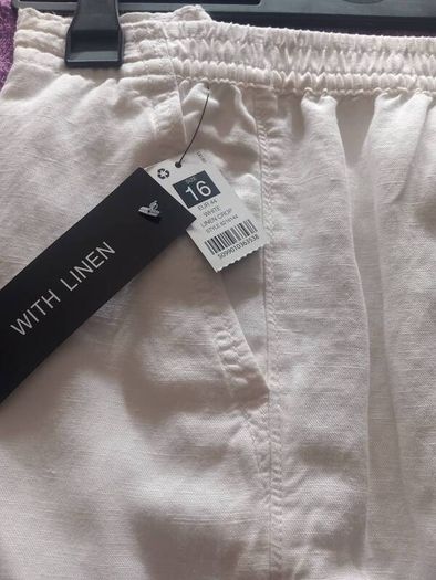 Brand New White Linen Cropped Trousers