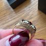 Vintage Ring - 9ct Gold Garnet & Opal stones - size K Image 3