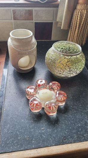 Assorted Candles and Holders x3 Pieces