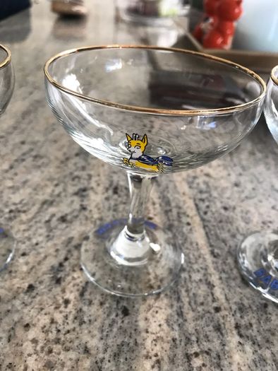 Baby Cham 1970 champagne coupe glasses