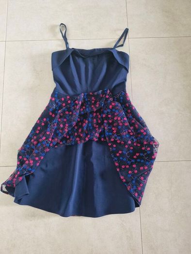 Orsay dress navy with blue and red/pink s. 38/10