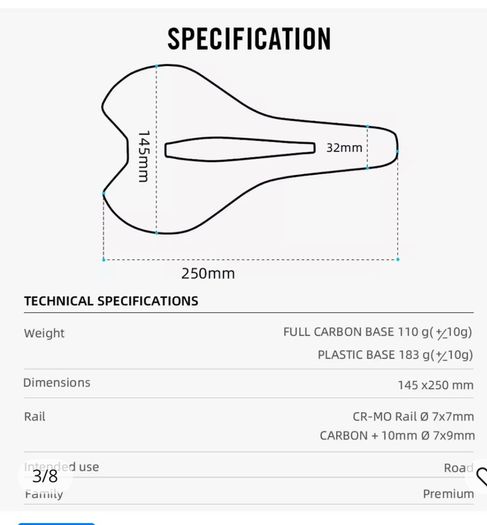 bike saddle carbon Ryet model