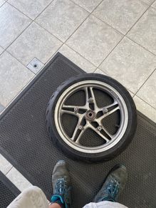 BMW R1150RT Front wheel.