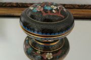 Vintage Chinese cloisonne lidded trinket dish