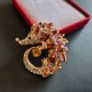Sparkling Hedgehog Brooch Gold Tone Rhinestone Animal Pin Badge Whimsical Woodland Jewelry - Nature Lover Gift (X01) Image 4