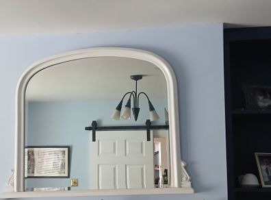 white over mantlepiece mirror
