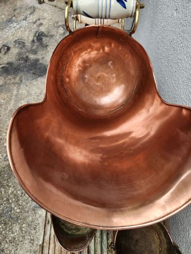 Vintage copper and brass coal helmet +2