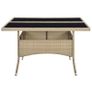 Outdoor Dining Table Beige Poly Rattan and Glass Image 4