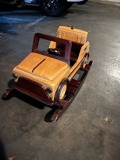 wooden rocking car