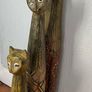 Set of 3 Hand Carved Wooden Cat Statues Image 7