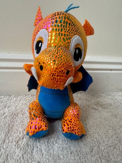 Drago The Baby Dragon Orange Shiny Paws Plush approx. 20cm. Used Please see pictures