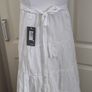 White maxi dress with elastic waistband and tie string #maxiskirt #beachwear size 12 marks and Spencers Image 2