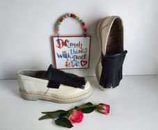 Dr Doc Martens 1461 Adrian MZ Marni beige black shoes UK6.5 US8.5