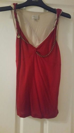 Karen millen red and beige top