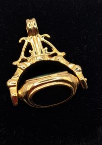 Antique gold plated fob pendant