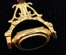 Antique gold plated fob pendant