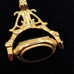Antique gold plated fob pendant