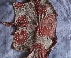 New Yorker Burgundy Red Bandana Print Tie-Front Cropped Top Worn Once