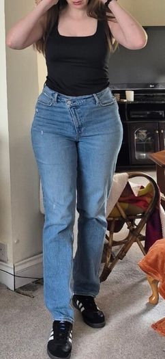 Abercrombie & Fitch Curve Love Ultra High Rise 90s Straight Jeans W31/UK12-14 Long