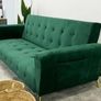 Luxury Velvet Sofa Bed with Golden Legs green Image 2