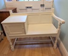 Antique White Telephone Seat /Table