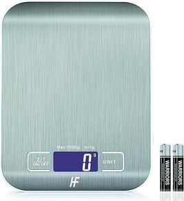 HomeFashion 5kg 1g 11lb Digital Kitchen Scales Food Scale with stainless steel Platform Electronic Cooking Backlit LCD Display Multifunction for Home and Office Use