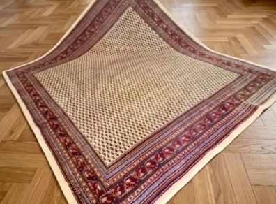 Square XL Persian Sarough Mir 11ft x 10ft Hand Knotted Rug Carpet