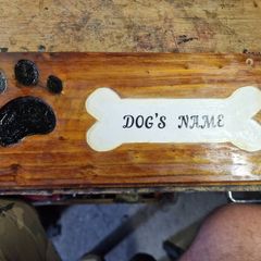 Handcrafted dog kennel sign
