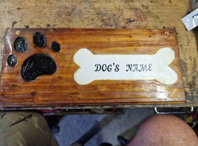 Handcrafted dog kennel sign