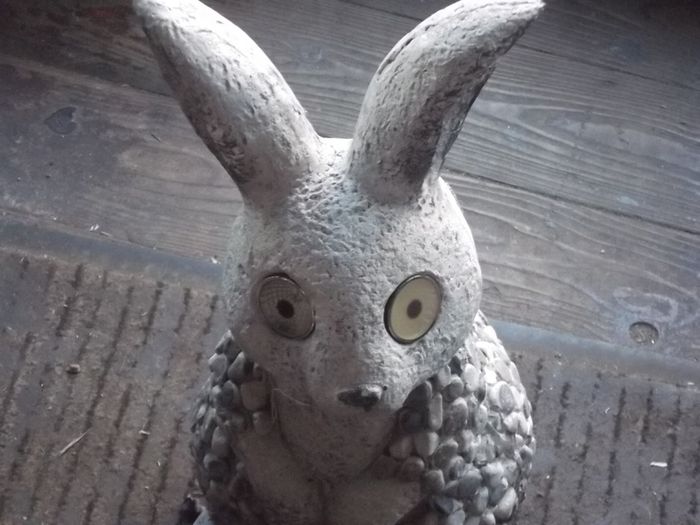 a garden ornament of a rabbit
